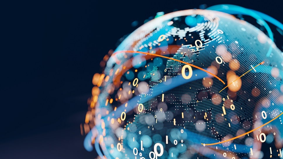Digital globe representing global commerce