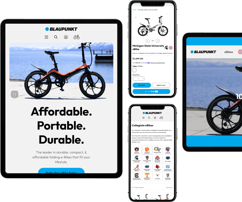 Ecommerce Website Development for eBike Manufacturer | Blaupunkt |  Americaneagle.com