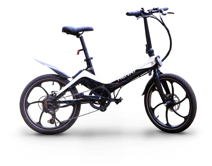 Modern black and white folding Blaupunkt e-bike, highlighting success with digital agency services for ecommerce