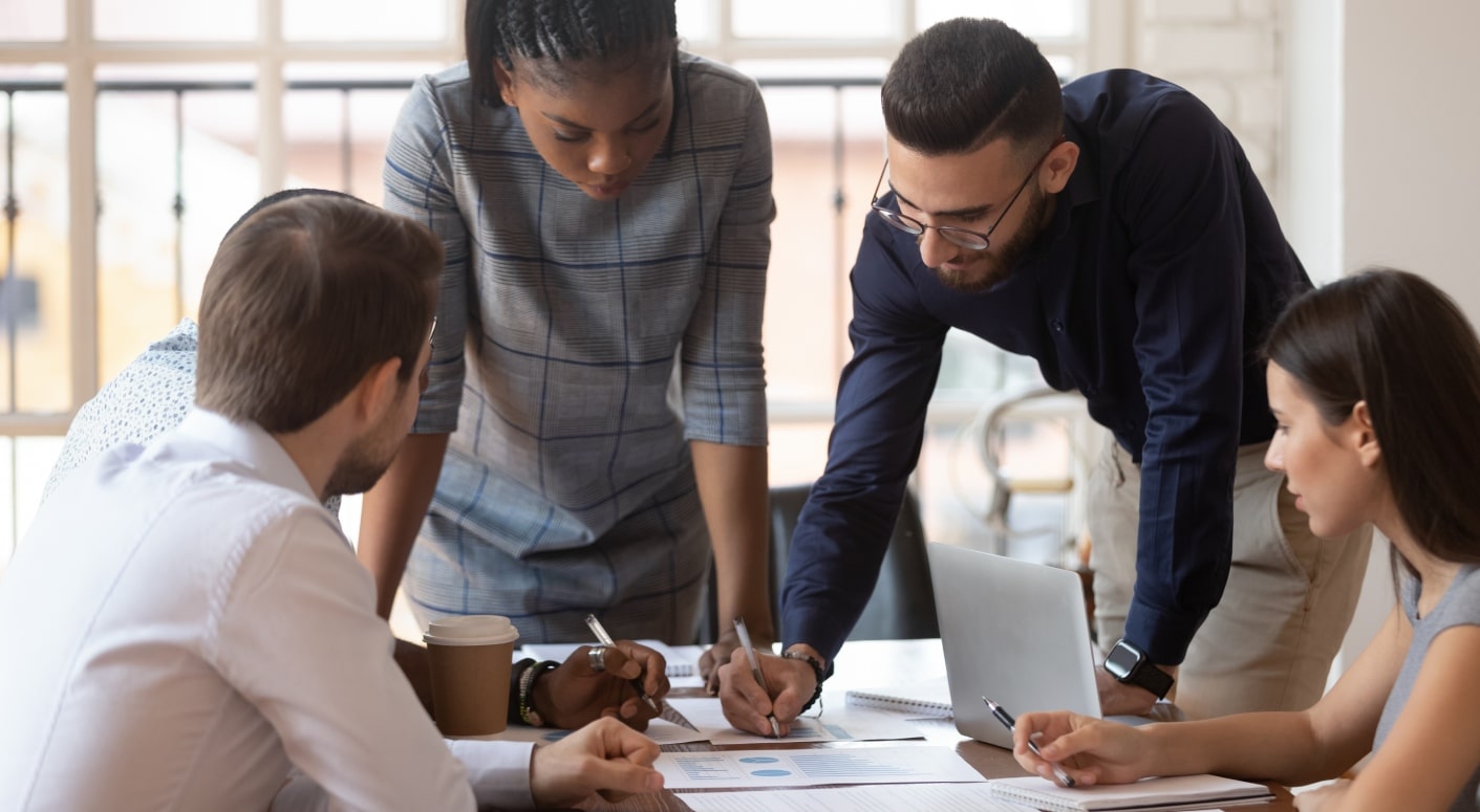 People working together at desk