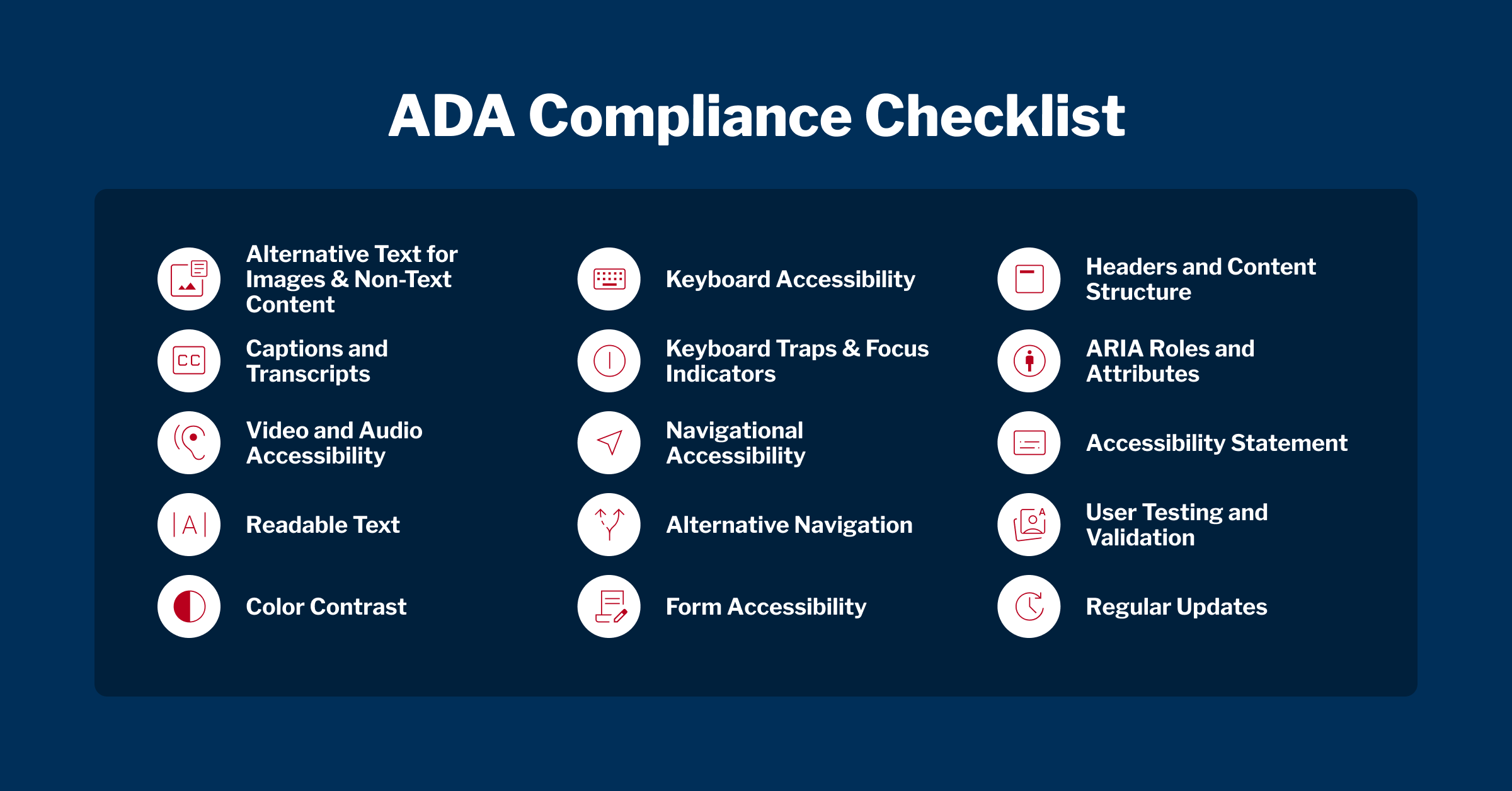 Comprehensive ADA Compliance Checklist for Section 508 (US ...