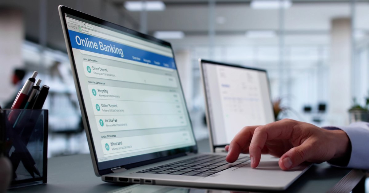 User accessing online banking dashboard, showcasing best Sitefinity website designs for credit unions and banks