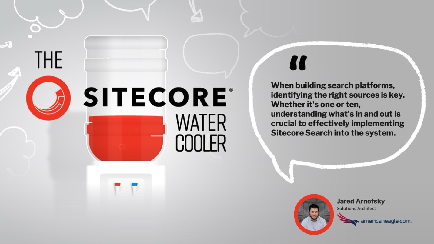 Graphic with a water cooler illustration, titled