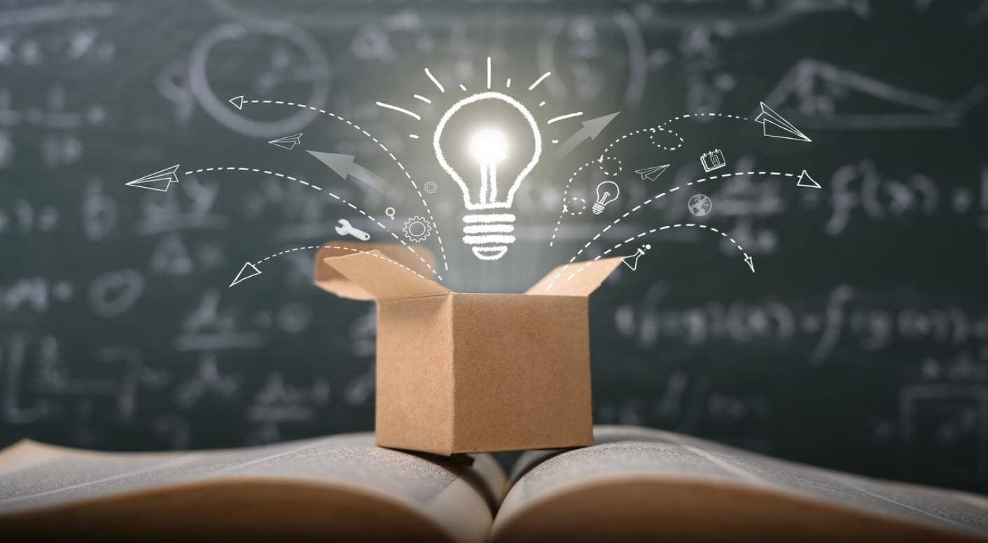 lightbulb coming out of box