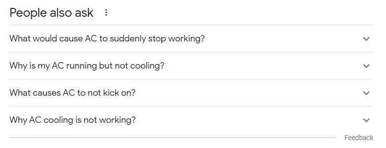 Common troubleshooting questions about air conditioning problems in Google