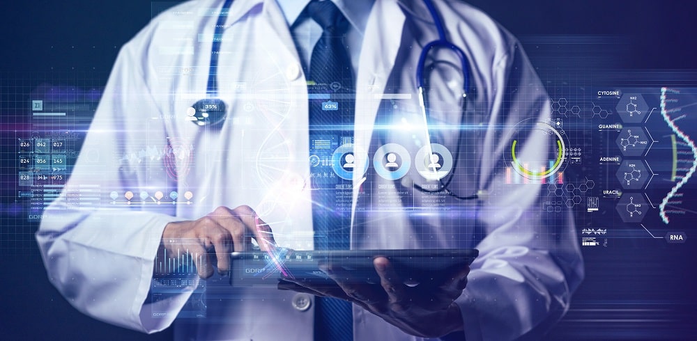 Doctor working on an ipad