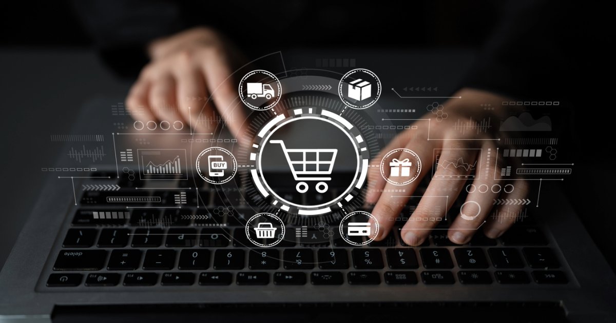 Online shopper using a laptop, symbolizing enterprise ecommerce website success with Shopify web development agency services
