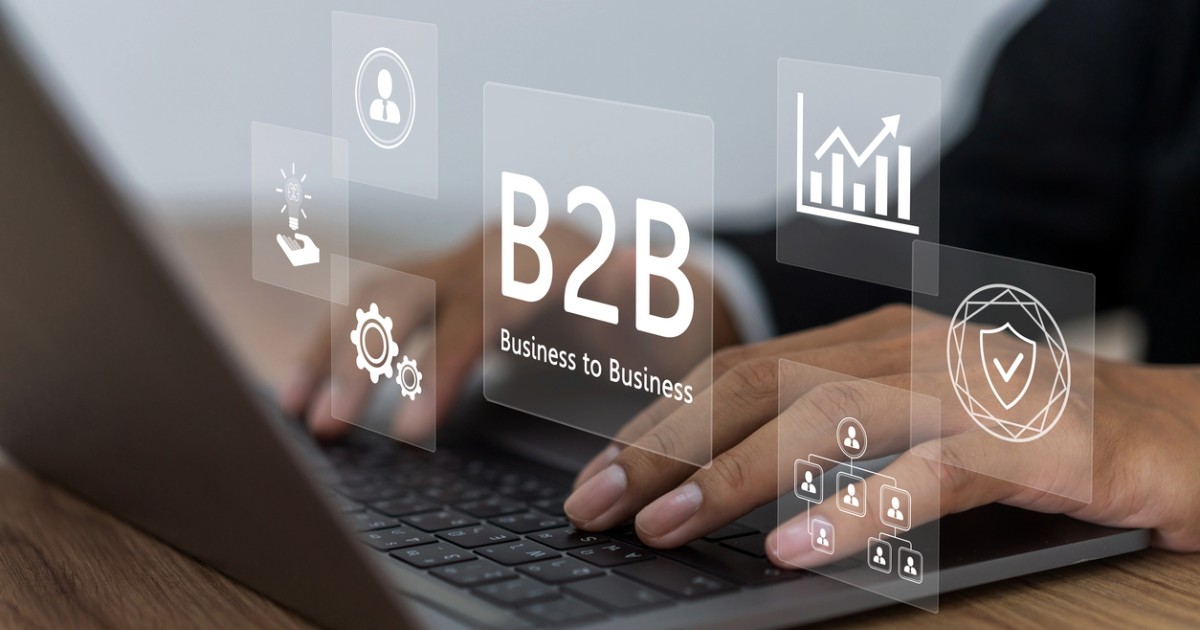 Professional on a laptop leveraging B2B ecommerce strategy, technology, and digital agency services for business growth