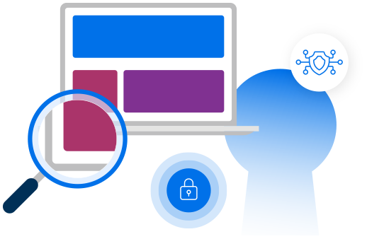 Data privacy services, showcasing website review, security controls, and protected digital data for website users