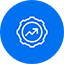 Icon of improved businesses performance and security, representing confidence in managed cloud services and hosting solutions