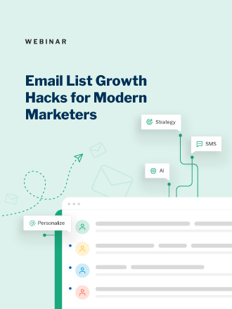 Email List Growth Hacks for Modern Marketers Webinar poster, highlighting business success with digital marketing strategies