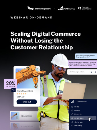 Scaling digital commerce without losing the customer relationship webinar from Americaneagle.com and BigCommerce