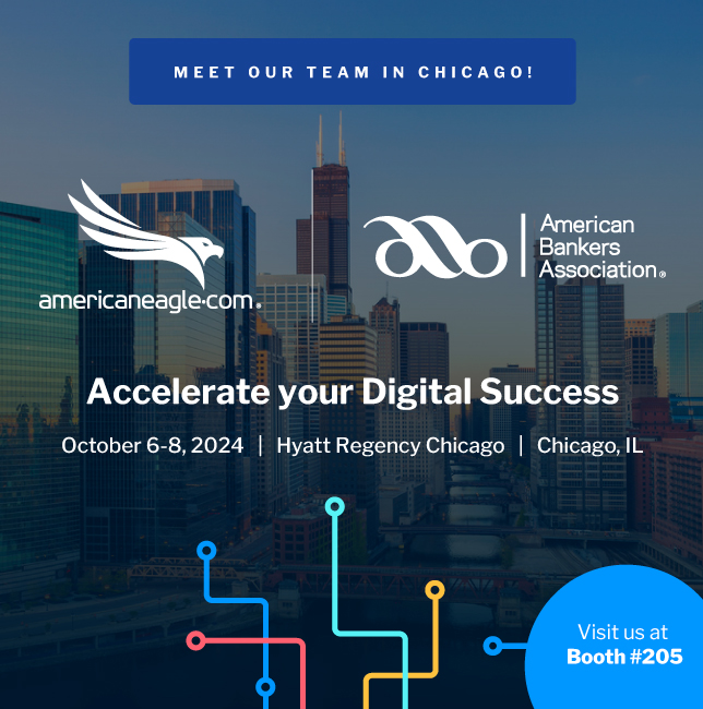 Promotional graphic for American Bankers Association Bank Marketing Conference 2024 event sponsor in Chicago, IL October 2024