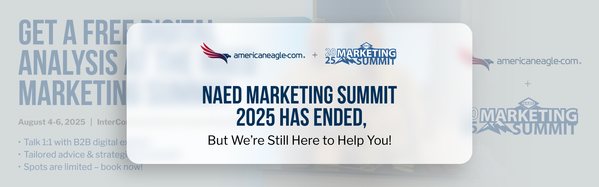 Americaneagle.com experts offering B2B digital strategies for NAED members and 2025 NAED Marketing Summit attendees