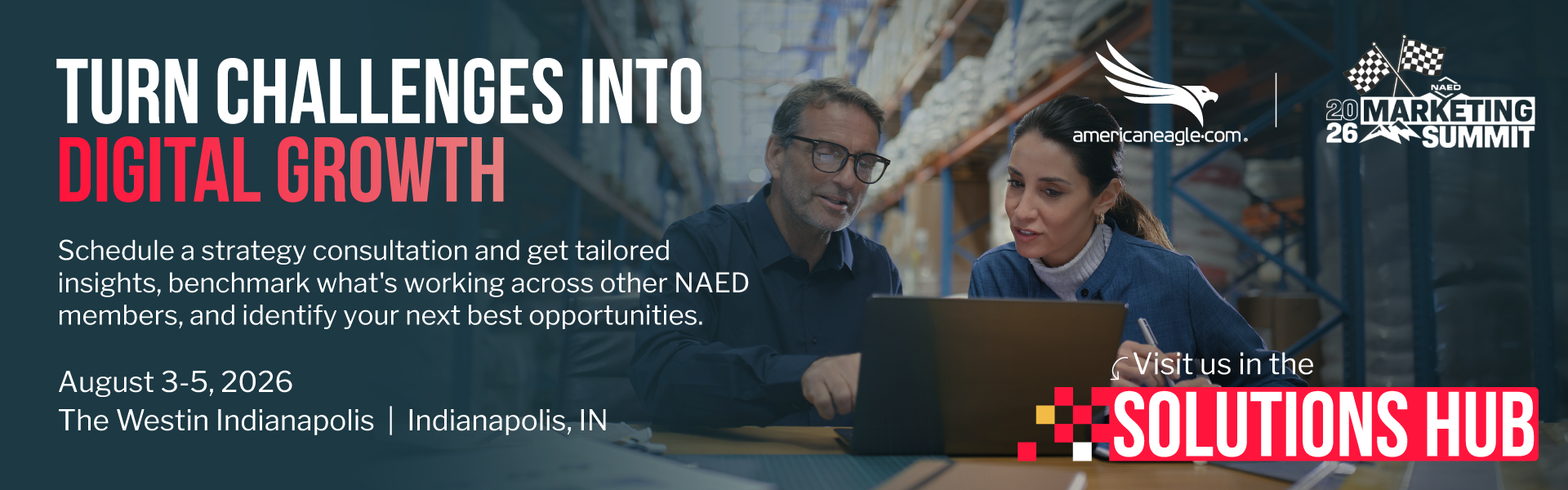 2026 NAED Marketing Summit sponsor Americaneagle.com offering strategy consultation for NAED members