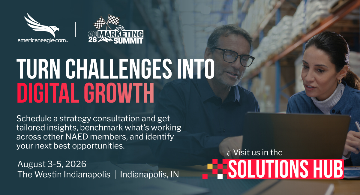 2026 NAED Marketing Summit sponsor Americaneagle.com offering strategy consultation for NAED members