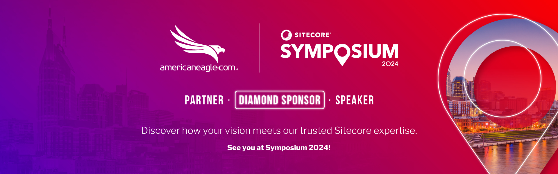 Sitecore Symposium 2024 event sponsor, indicating business success with Sitecore partner agency web development services