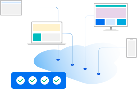 Devices connected to the cloud, symbolizing managed cloud services and technology consulting for business success