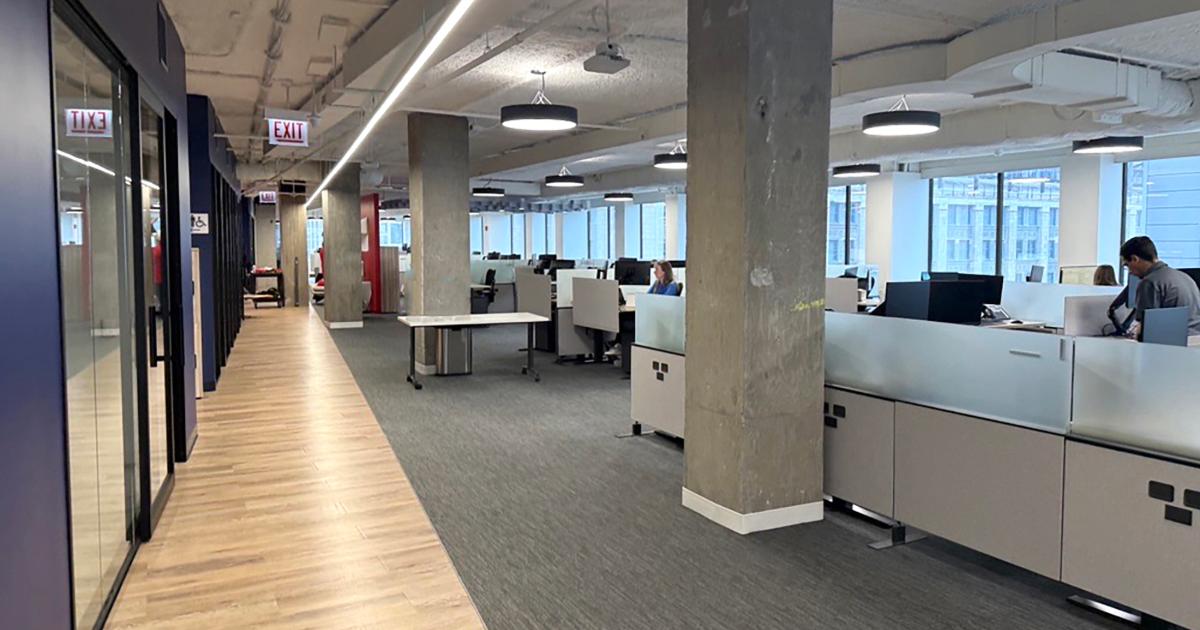Open office workspace signifying collaborative workplace environment at Americaneagle.com digital marketing agency in Chicago