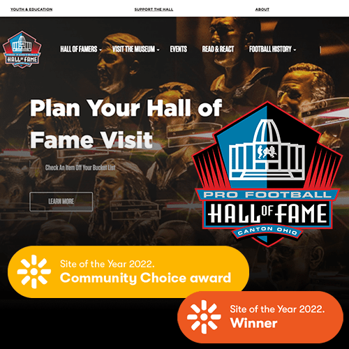 Pro Football Hall of Fame Wins Two Site of the Year 2022 Awards