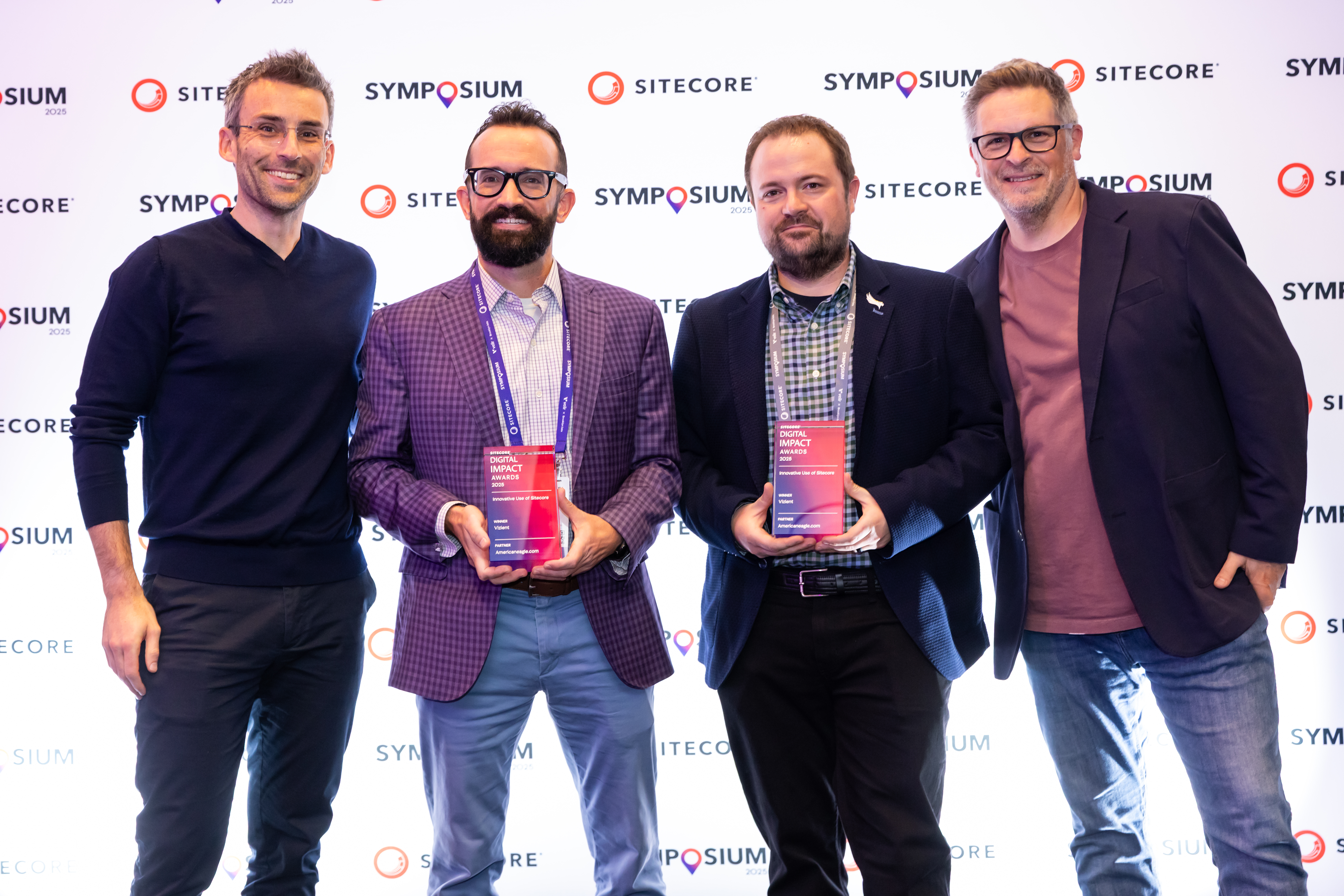 Americaneagle.com and Vizient team receiving Most Innovative Use of Sitecore Award at Sitecore's 2025 Digital Impact Awards