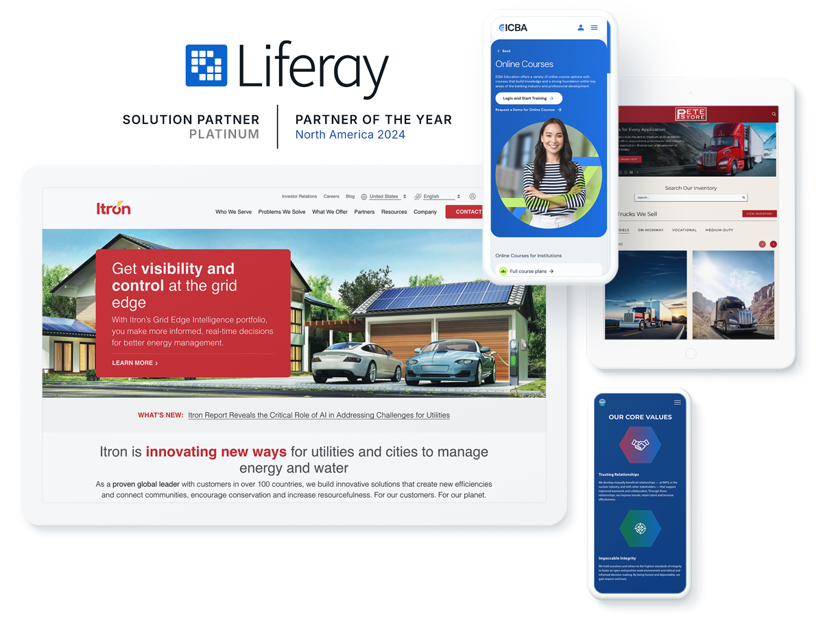 Liferay website development examples, signifying business success with Liferay web design and development agency services