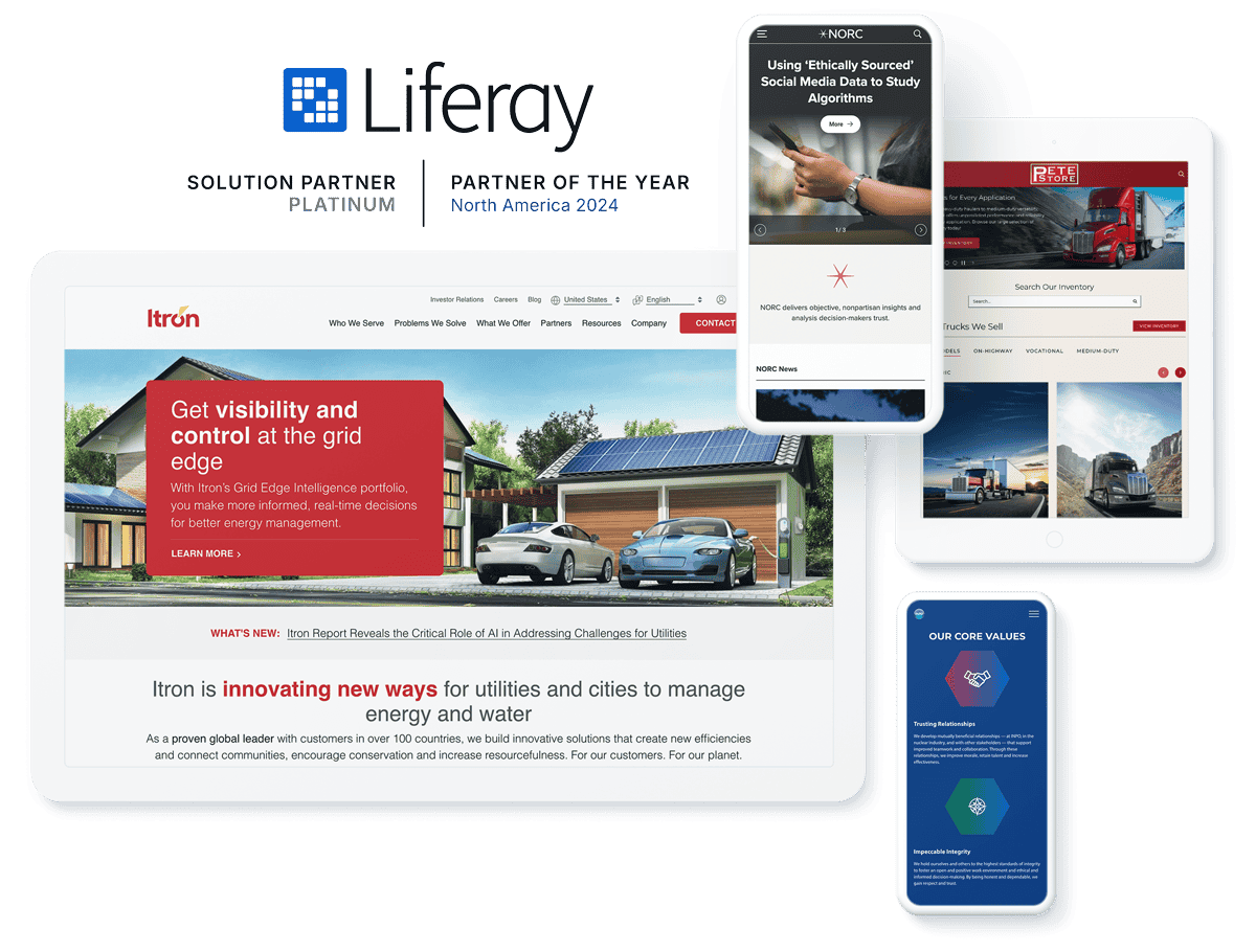 Liferay website development examples, signifying business success with Liferay web design and development agency services