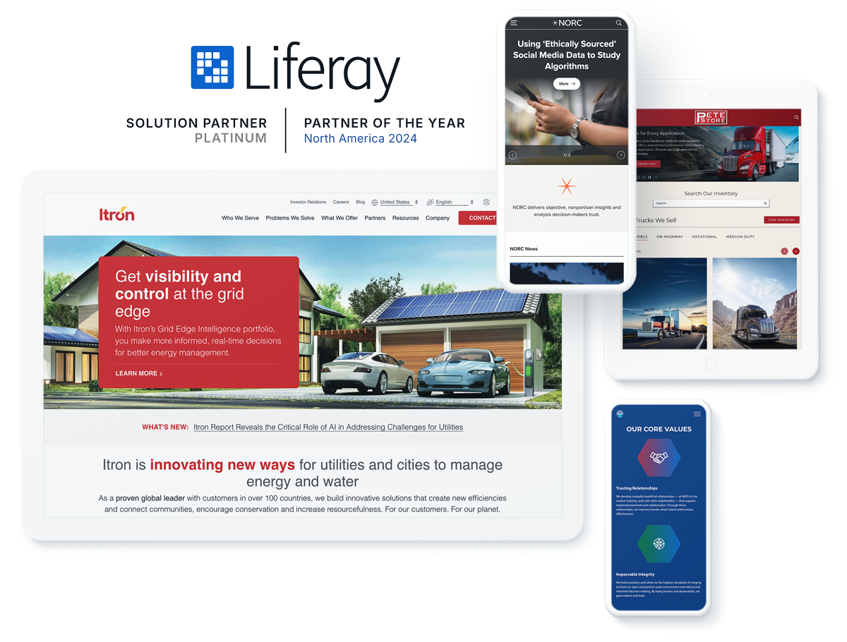 Liferay website development examples, signifying business success with Liferay web design and development agency services