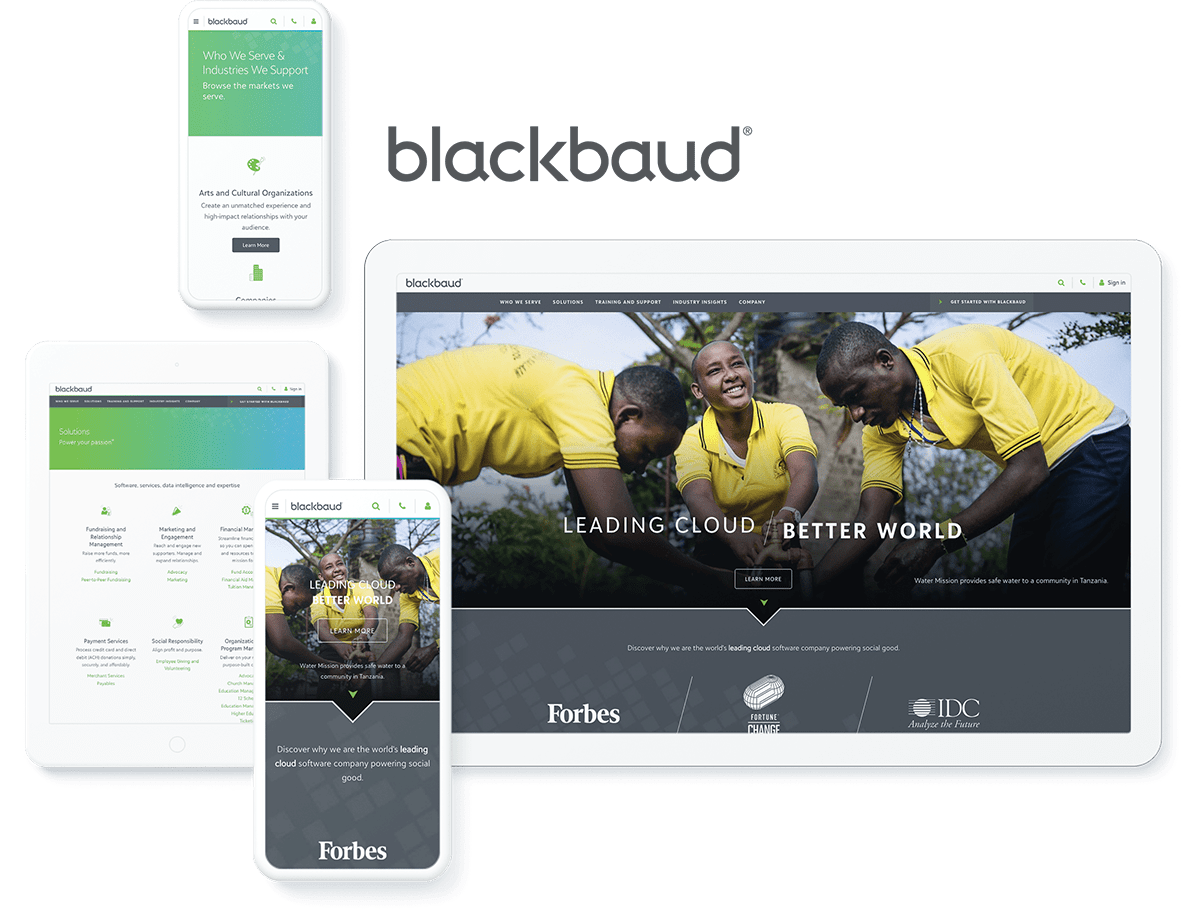 Blackbaud website design on Sitefinity