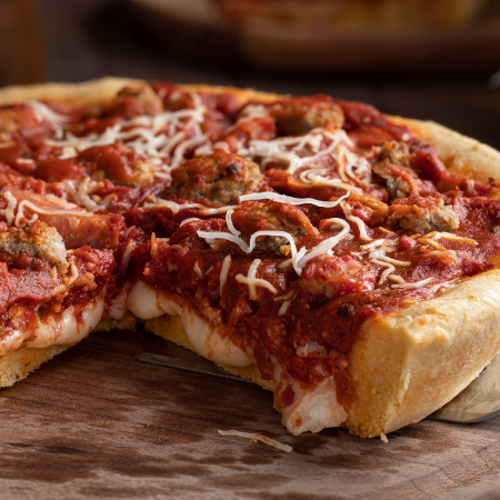 Lou Malnati’s Chicago pizza, reflecting the brand’s successful website redesign and digital marketing with digital agency