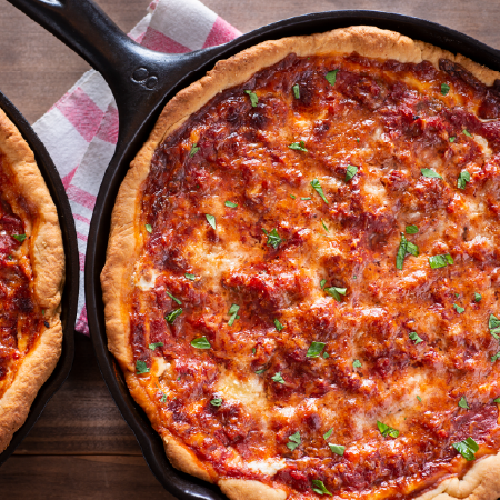 Lou Malnati’s Chicago pizza, reflecting the brand’s successful website redesign and digital marketing with digital agency