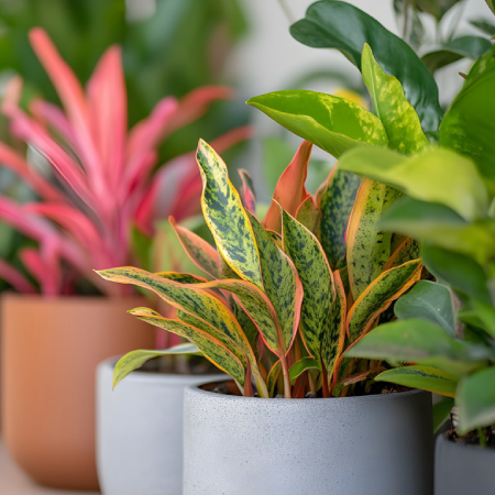 Colorful plants enhancing indoor decor and depicting business success with digital agency solutions for professional services