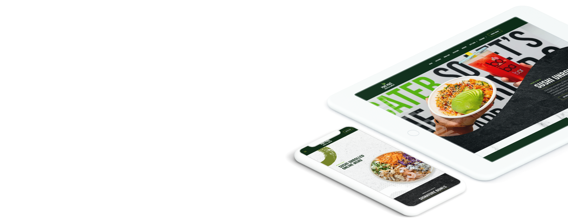 Poke Poke website on device screens, indicating business success with digital marketing agency strategies for restaurants