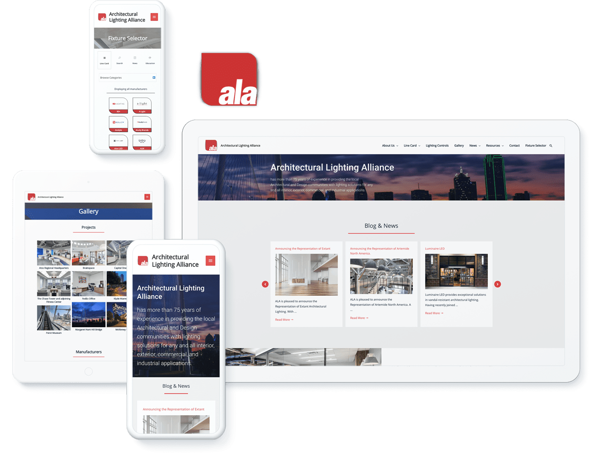 Architectural Lighting Alliance website design and development
