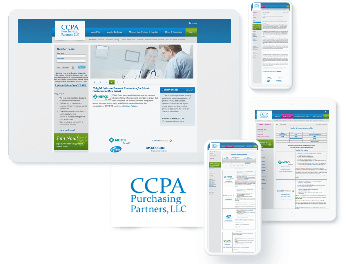 CCPA Purchasing Partners website design and development