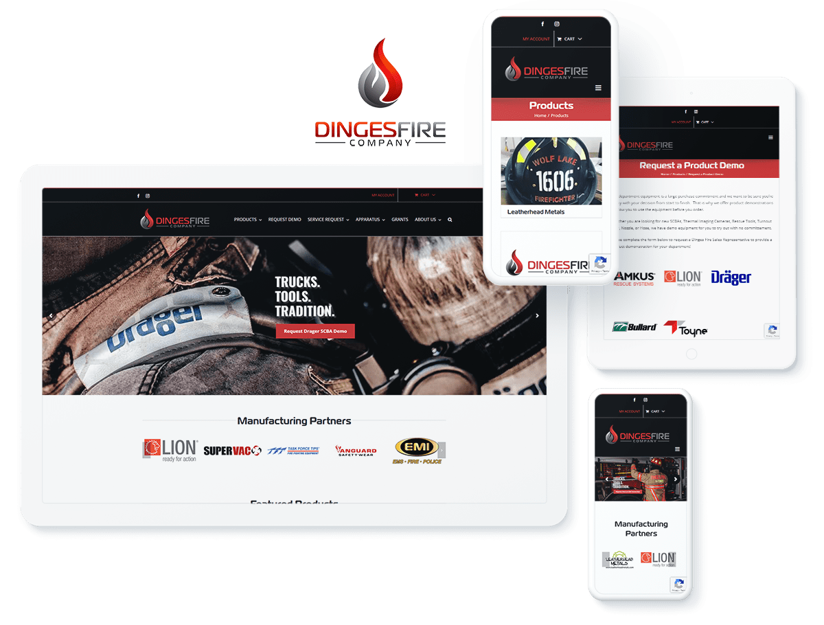 Dinges website design