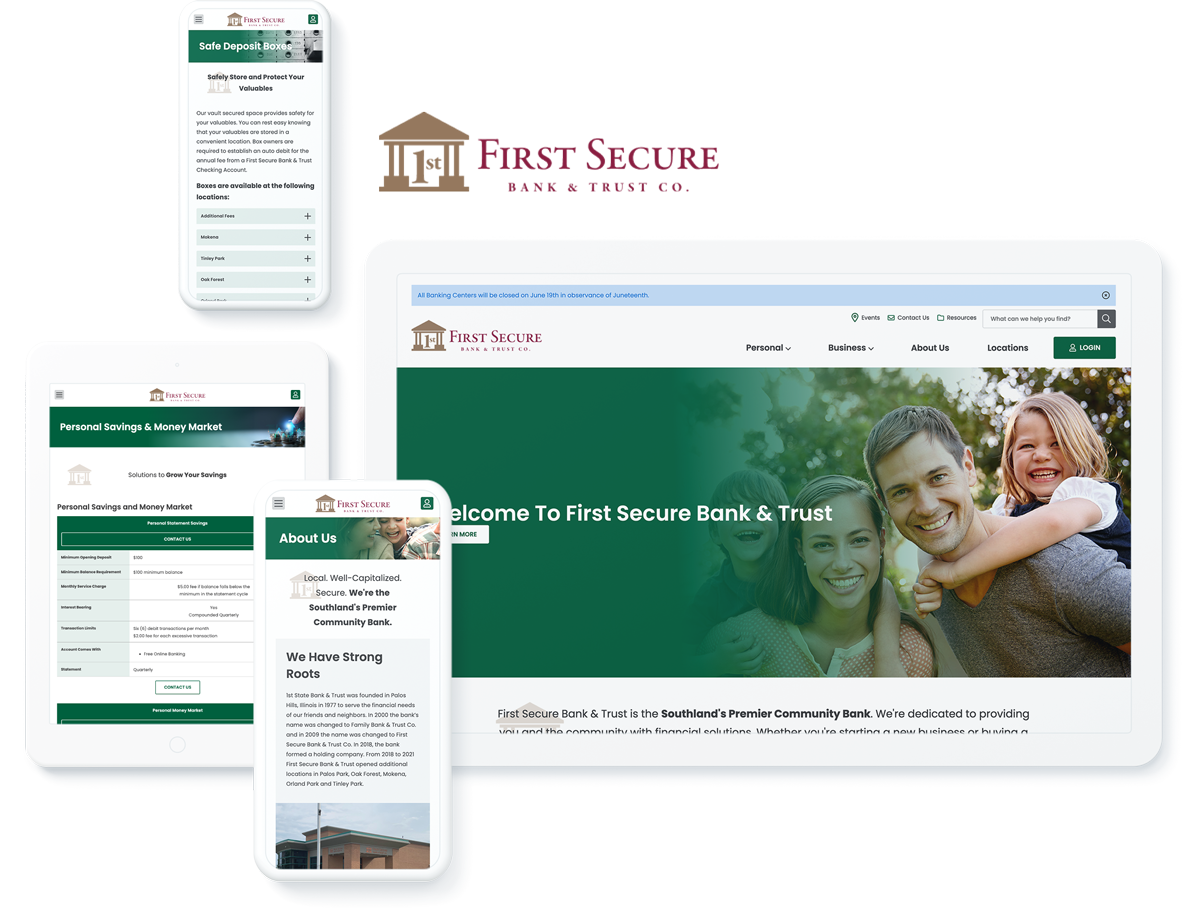 Bank Website Redesign on Sitefinity | First Secure Holding Group ...