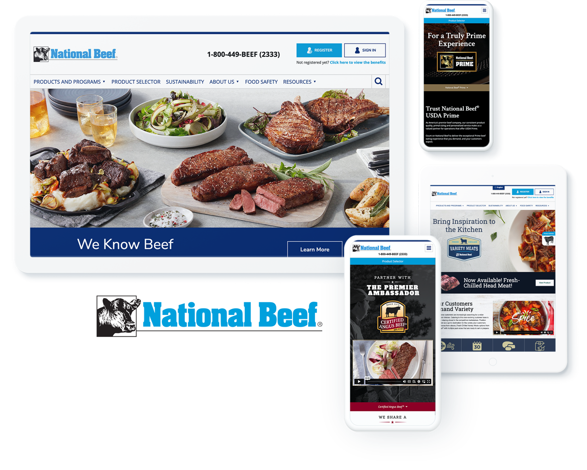 Hosting and Website Development for Food Distributor National Beef