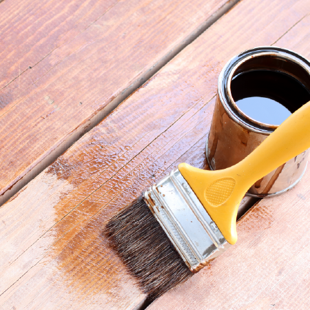 Wood deck with wood stain and sealer for protection, showcasing product success with digital agency services for ecommerce