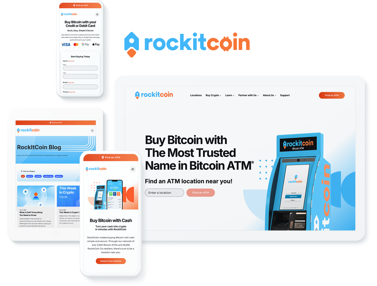 Website Design and Development for Financial Services | RockItCoin |  Americaneagle.com
