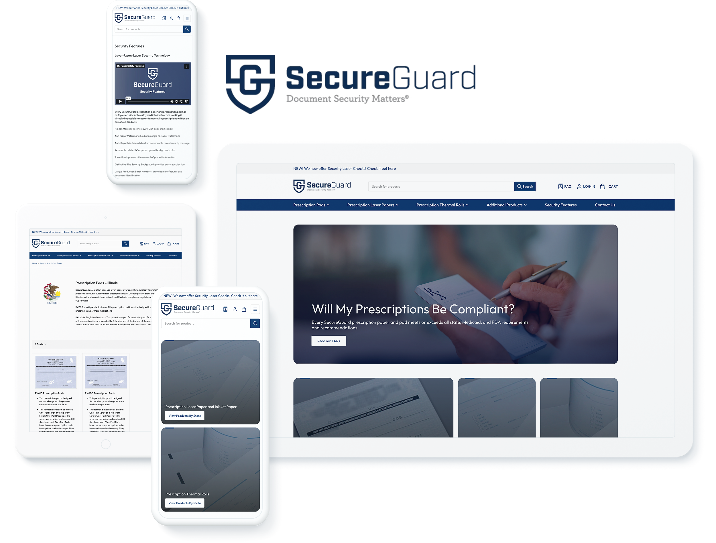 SecureGuard - Micro Format website on digital devices showcasing successful digital marketing for ecommerce