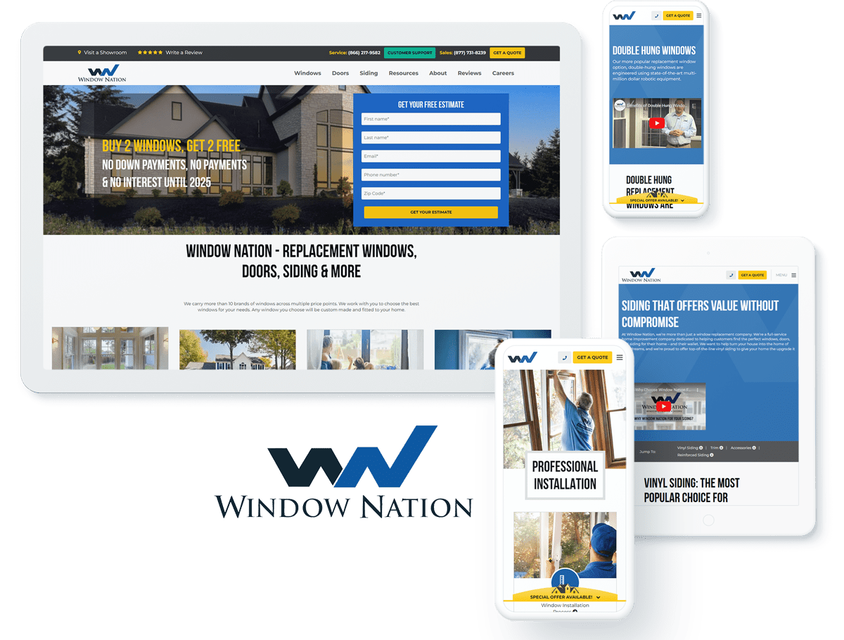 Window Nation WordPress and Hubspot Organic Optimization