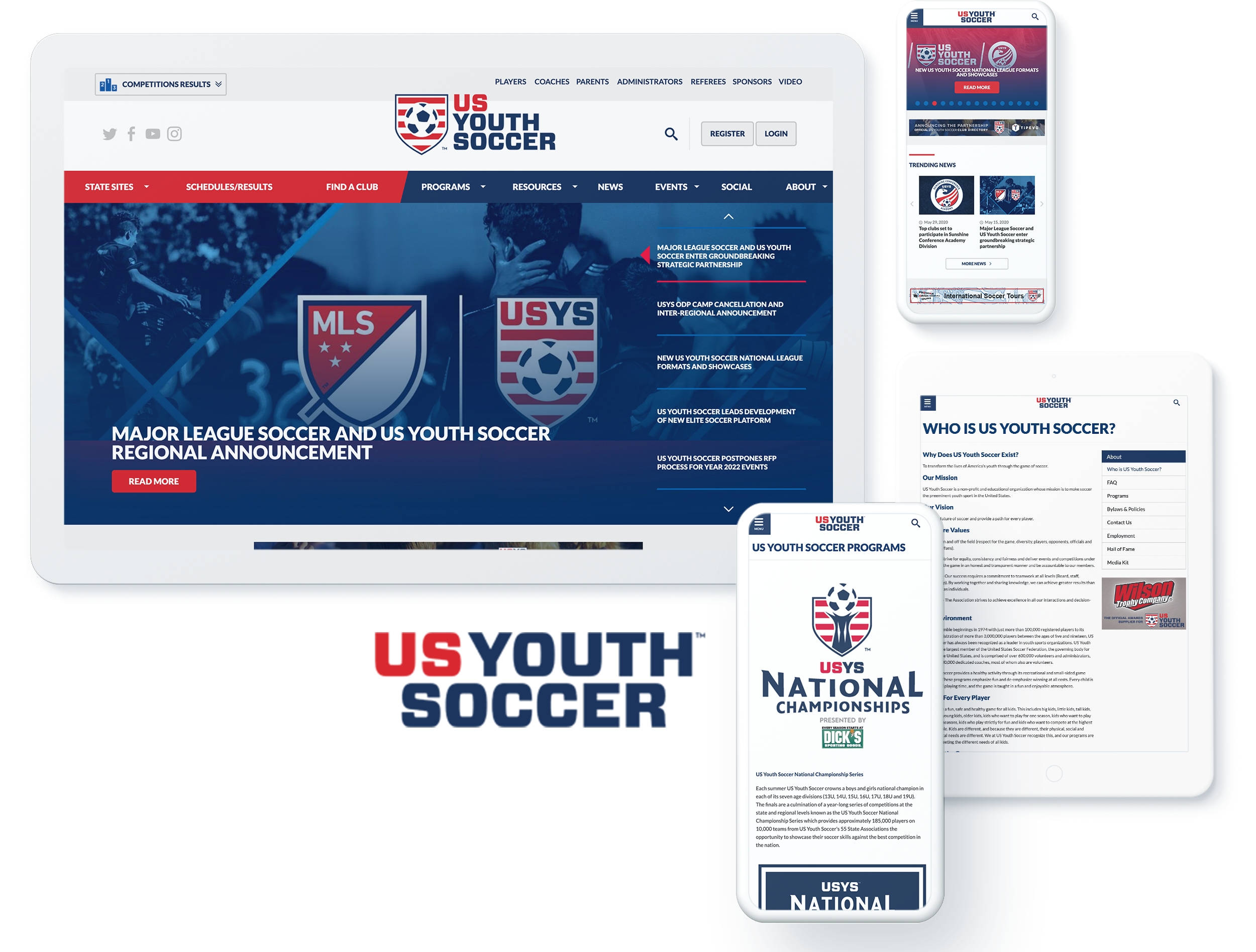 US Youth Soccer web design project