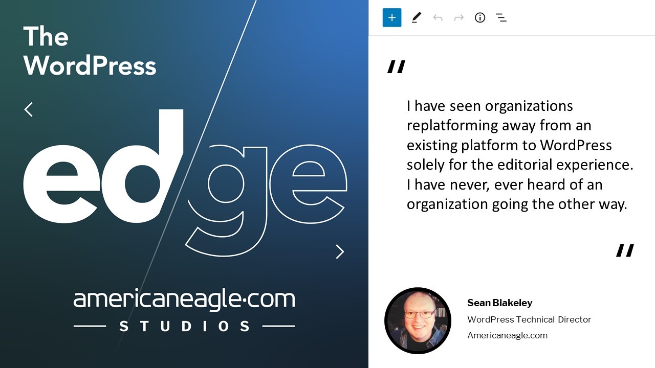 Sean Blakeley discusses companies transitioning to WordPress